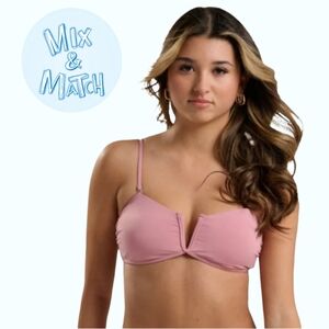Convertible Bandeau Swim Top Separate In Dusty Pink NWOT
